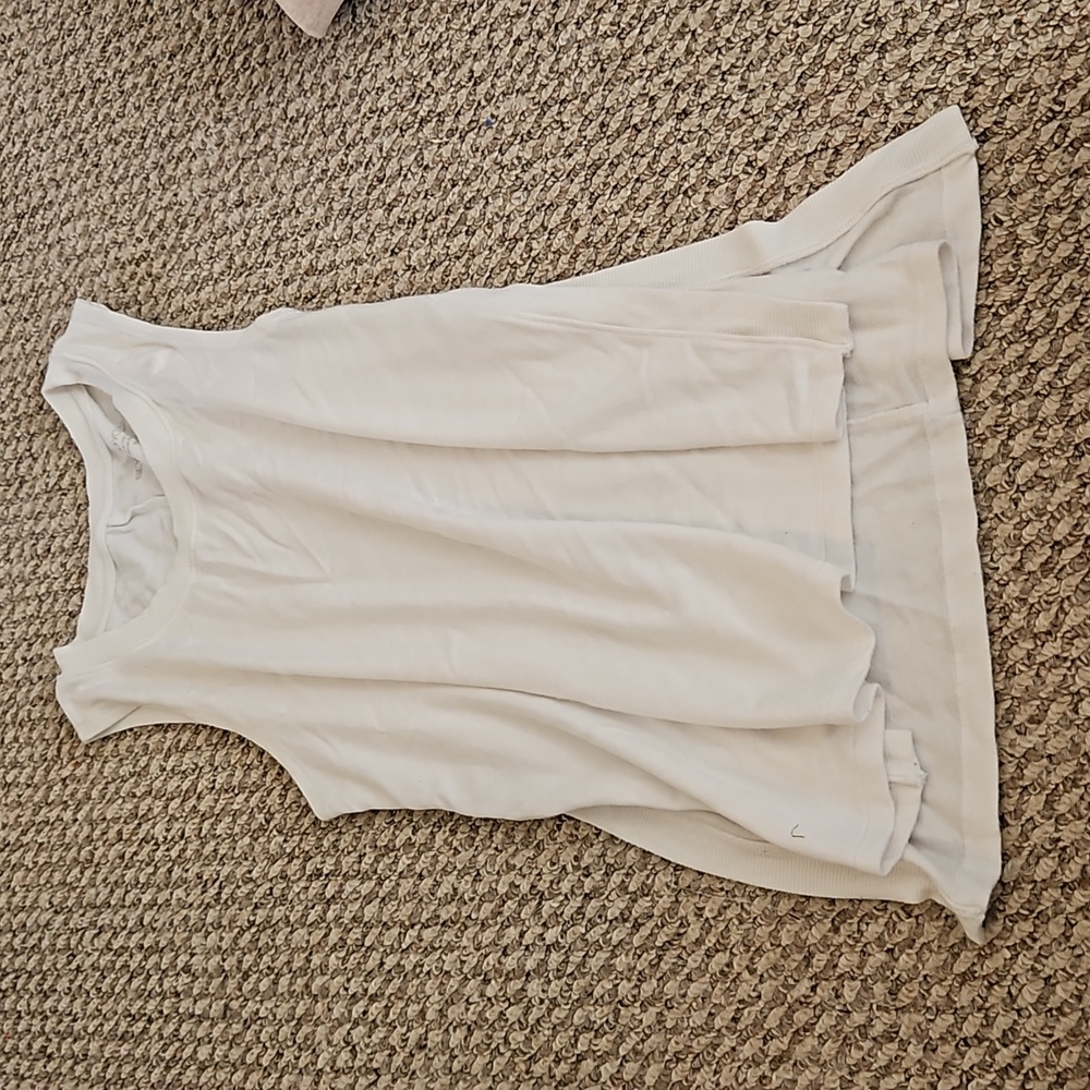 Beyond yoga crew neck sweater tank side vents white xs